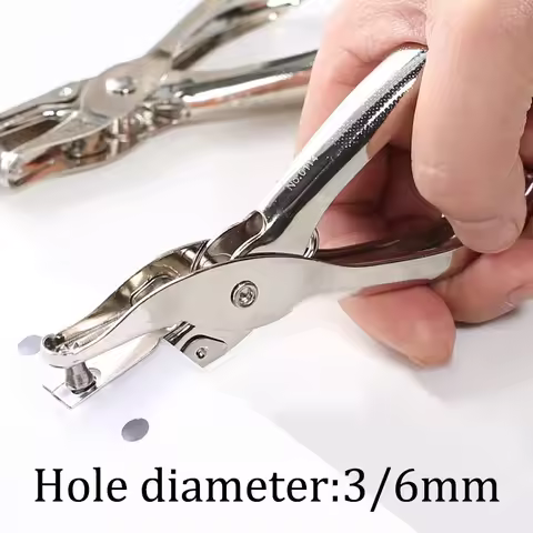 Hand Held Metal Stationery Round Hole Diameter 3/6mm Hole Punch Pliers Hole Punch Paper Hole Punch B