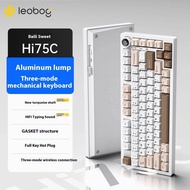 Mechanical LEOBOG Tri Mode Hot Swap RGB Gasket Aluminium Alloy With Knob Hi75C Keyboard Kit Custom