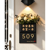 unit number light Door Number Signage Floral Door Number Plate Premium Cream Style Entryway Decor Hd