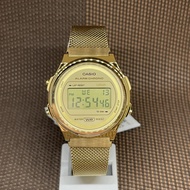 Casio A171WEMG-9A Youth Vintage Gold Stainless Steel Mesh Digital Quartz Watch