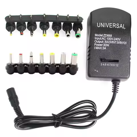 Adjustable Adapter Power Supply Charger Multi Voltage AC 220V TO DC 3V 4.5V 6V 7.5V 9V 12V EU US Con