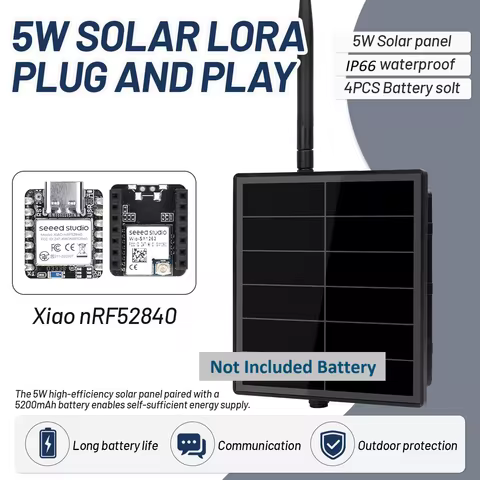 D5L-S1 Seeedstudio Meshtastic Kit Solar Node Repeater Compatible With Xiao nRF52840+SX1262 LoRa Modu