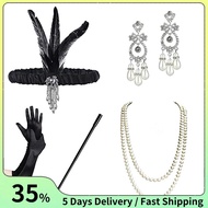 1Set  Fancy Dress Accessories Flapper 20'S  Girl Costume 1920S Set  Jewellery Black