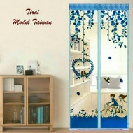 A5qf ANTI MOSQUITO MAGNET CURTAIN MOTIF / PINGUIN MAGNET CURTAIN / MAGNET CURTAIN - BLUE JTRO