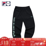 斐乐（FILA）FILA FUSION斐乐潮牌 针织长裤2022春季时尚宽松运动休闲裤男 深黑-BK（宽松版型，建议拍小一码） 175/84A/L