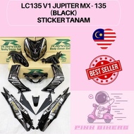 Coverset LC135 V1 Jupiter MX-135 Bodyset (Sticker Tanam) Black Red Blue