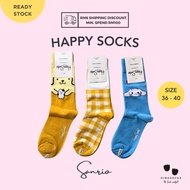 [READY STOCK] Happy Socks Sanrio High-Crew Socks Streetwear Hipster Trendy Cute Unisex High Crew Soc