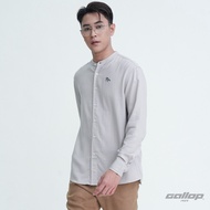 GALLOP : Mens Wear Linen Long Sleeve Mandarin Collar Shirt เสื้อคอแมนดาริน แขนยาว ผ้าลินิน รุ่น GW9034 สี Silver Grey - เทา