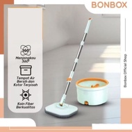 BONBOX Mop Bucket Clean Spin Automatic Spin Mop Set - Spin Mop Dual Clean - Microfiber Bucket