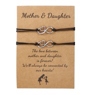 Mother's Day Bracelet European American Creative Braided Metal 8-Character Love Card Bracelet 2-Piec