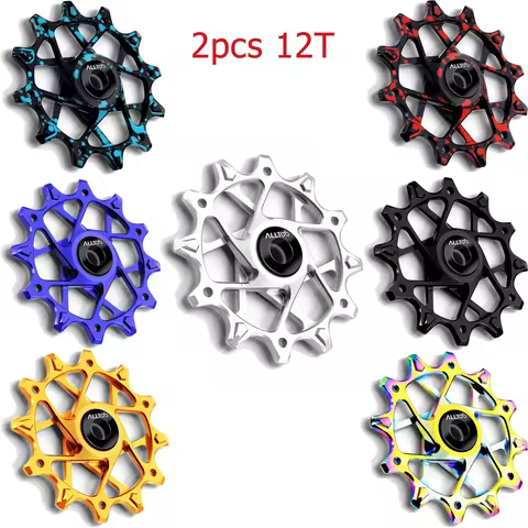 Road Bike Ceramic Pulley Rear Derailleur 2PCS 12T Guide MTB Ceramic Bearing Jockey Wheel For Shimano
