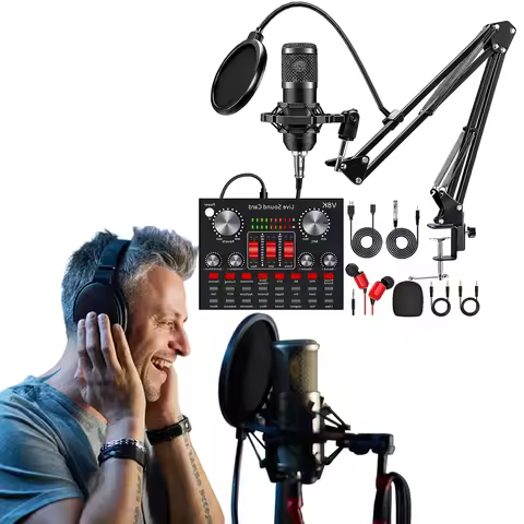 All-in-One Recording Equipment with BM800 Microphone Voice Changer Microphone Kit for Vlog/Live Stre