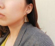 *coucoubird*雙色流蘇魚子醬耳夾/棕.褐