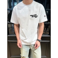 Mo * ier Anniversary logo logo Print Casual Short Sleeve Men Women Loose Round Neck T-Shirt