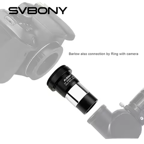 SVBONY Telescope 1.25'' 2X Barlow Lens M42X0.75 Thread Multi Coated Broadband Green Film Telescope A