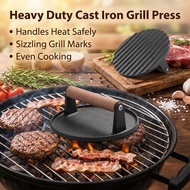 Cast Iron Round Grill Press, Grill Press Mold, Steak and Burger Press Mold, Burger Maker, BBQ Set