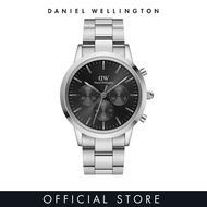 Daniel Wellington Iconic Chronograph 42mm Link Silver Onyx DW watches for men - Mens watch - Male watch Stainless steel strap - fashion casual