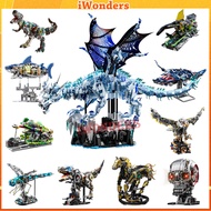 MJI 3D Mechanical Ice Dragon Dinosaur Parrot Beatles Sharks Mantis Crocodile Devil Fish Animal Build
