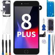untuk Penggantian Skrin iPhone 8 Plus 5.5" Hitam dengan Kit Pembaikan Butang Utama, Paparan LCD Sent