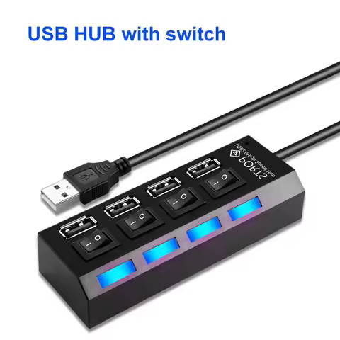 4 Ports Usb Hub 2.0 Hub Usb Splitter Multi Usb Hub 2.0 Hab Power Adapter Extensor Computer Accessori