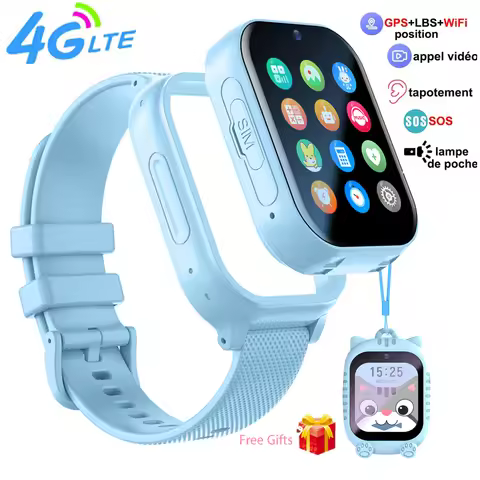 4G Kids Smart Watch SOS GPS Location Tracker Smart Watch for kids Sim Card Video Call Camera Waterpr