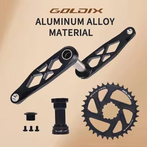 GOLDIX Mountain Bicycle Crankset BSA 24mm 165 170 175mm R-SPEC Trail Hollow Bike Crank Spindle DH AM