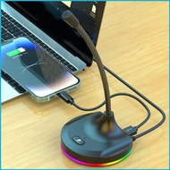 UTAKEE USB Desktop Microphone PC Computer Microphone Adjustable Studio Microphone with LED