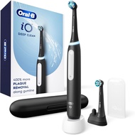 Oral-B iO Deep Clean Rechargeable Electric Powered Toothbrush, Black with iO Series 3 Limited, 2 Bru