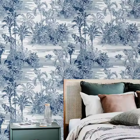 Forest Peel and Stick Wallpaper Tropical Palm Leaf Coconut Tree Contact Paper for Bedroom Living Roo