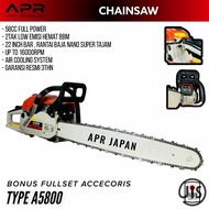 Chainsaw APR JAPAN 5800 22INCH chainsaw 2tak mesin senso AP5800 gergaji kayu pohon SENSO KUAT JAPAN TEKNOLOGI