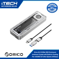 Orico M.2 NVMe SSD Enclosure Aluminum Crystal with Built-in Cooling Fan AAGM2-U4 Ultra Speed | 40Gbp