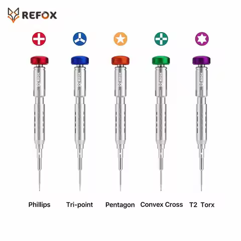 REFOX RS2 High Hardness Screwdriver Kit Convex Cross Torx T2 Y0.6 Pentalobe Phillips for Phone Watch