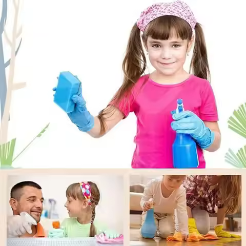 10pcs Kids Disposable Nitrile Gloves Children Latex Powder Free for Household Cleaning Crafting Pain