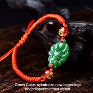 Original Jade Natural Nine Tail Fox Bracelet for Women Men Beaded Red String Adjustable Healing Jewe