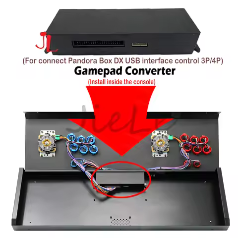 Arcade Game Console Converter, Connect Pandora Box DX EX Motherboard, USB, Install Inside, 3P, 4P Co