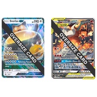 English Pokémon OVERSIZED Card Snorlax GX - SM05 / Reshiram & Charizard GX - SM201