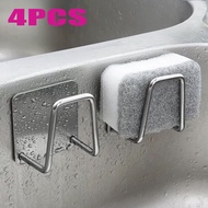 [hot]Kitchen Adhesive Stainless Steel Sponge Holder Waterproof Sink Sponge Drain Rack Shelf Kitchen Organizer Storage Accessories