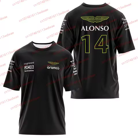 Aston Martin T-shirt Racing 3D Print T-Shirt Aramco F1 Team Jersey 2025 Fernando Alonso 14 Jersey Cl