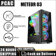 【INPLAY PC CASE WITH FAN】 Meteor 01 Mid Tower Gaming Case Black Tempered Glass Cheapest Gaming Case 