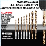 HSS-Co Hexagonal Drill Bit. Mata Drill Besi. Drill Bit Metal. Drill Bit Steel (4.0 ~ 13mm) Drill Bit