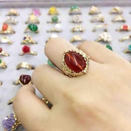 Us gold 10k red agate ring