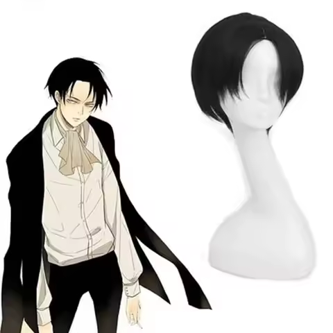 Attack on Titan Levi Ackerman Cosplay Wig Synthetic Hair Rivai Ackerman Anime Wigs