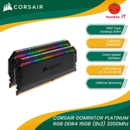 CORSAIR DOMINATOR PLATINUM RGB DDR4 Desktop Memory 16GB (8x2) 3200Mhz