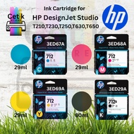 Ori HP 712 / 712B DesignJet Studio T250 / T630 / T650 Ink Cartridge 29ml / 80ml ( Black / Cyan / Mag