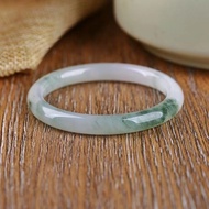 Tianshan Jade Bracelet Thin Round Bangle Natural Jade Ice Transparent Floating Flower Shetai Jade Bracelet Round Strip