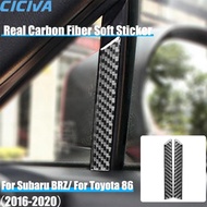 Real Carbon Fiber Car Accessories A-pillar Strip Cover Soft Sticker For Subaru BRZ Toyota 86 GT86 20
