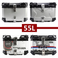 55L Motorcycle Top Case Universal Motorcycle Aluminum Box Moto Rear Luggage Case 55L Motorcycle Stor