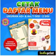 PRINT A3+ & A4 LAMINATED MENU LIST (FREE Design)