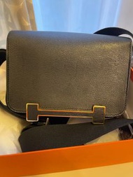 Hermes GETA  Chèvre Mysore black with gold hardware