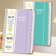 Cross-Border Exclusive Supply 26-27 Years English Notebook A5 Coil Calendar Weekly Planner Work Reco